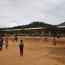 some of the primary students playing outside new school building