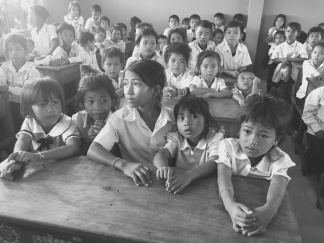 Students in their new classrooms for the first time